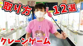 取り方12選クレーンゲーム‼全12台とるまでやってみた！