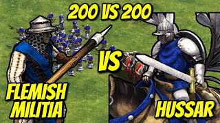 200 FLEMISH MILITIA vs 200 HUSSARS | AoE II: Definitive Edition