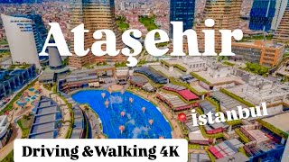 ATAŞEHİR İstanbul + WaterGarden Mall - Driving and Walking 4K- December 20 in Türkiye 🇹🇷 Аташехир