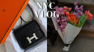 Eng) NYC Vlog🗽| Hermès Constance Unboxing \u0026 Review🍊뉴욕 미슐랭 1스타 Joo Ok Reivew, MET 루프탑 sunset 뉴욕 쇼핑🛍️