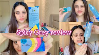 Aqualens| Aquacolor | best grey contact lens| suits all how to apply contact lens| spicy grey review