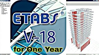 Etab V-18 full Installation for 1 year (all problems solve)