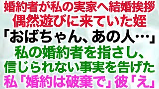 【スカッとする話】婚約者が私の実家へ結婚挨拶偶然遊びに来ていた姪「おばちゃん、あの人…」私の婚約者を指さし、信じられない事実を告げた私「婚約は破棄で」彼「え