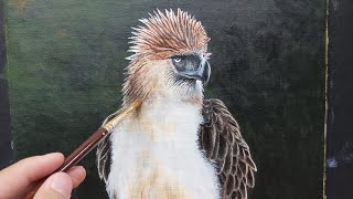 Philippine eagle acrylic painting