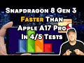 Snapdragon 8 Gen 3 vs Apple A17 Pro vs Snapdragon 8 Gen 2 vs Dimensity 9200 vs Tensor G3