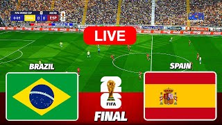 BRAZIL vs SPAIN - FIFA World Cup 2026 FINAL || Live Football Match | PES 21