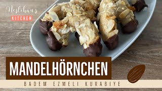 Mandelhörnchen aus nur 5 Zutaten 💯/ Vegane Marzipanhörnchen/Badem ezmeli kurabiye