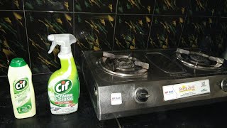 how to clean a greasey stove/power shine cif\\cif surface cleaners