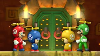 New Super Mario Bros. Wii – 4 Players Walkthrough Co-Op Full Game (All Star Coins)