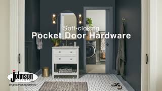 Johnson Hardware® 1500SC Series Soft-Close Pocket Door Frame Kit in bathroom