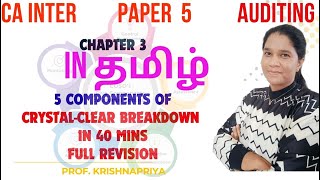 CA INTER - AUDITING - CHP 3 - COMPONENTS OF INTERNAL CONTROL - CRYSTAL CLEAR EXPLANATION IN தமிழ்