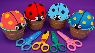 4 Color Play Doh in Ice Cream Cups |  Learn Colors and Nursery Rhymes for Kids ,