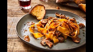 Pappardelle Pasta with Mushroom Sauce