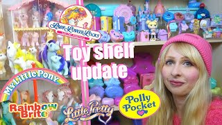 Toy shelf update - vintage toy collection tour - G1 My little Pony, Polly Pocket, Lady Lovelylocks