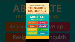 ABDICATE #synonyms # #wordfinding #sentencestructure #lexicon #English #grammar #thesaurus