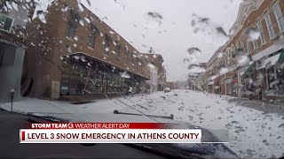 Officials urge residents to stay off the roads during Level 3 Snow Emergency