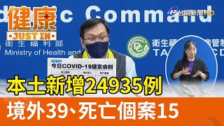 本土新增24935例  境外39、死亡個案15【健康資訊】