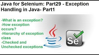 Java for Selenium | Part29 | Exception Handling in Java | Part A