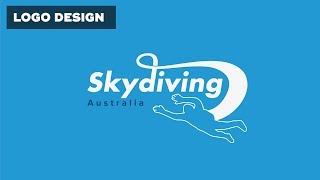Skydiving LOGO DESIGN process in illustrator
