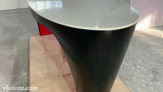 unique stone desk red and black color high glossy marble polish