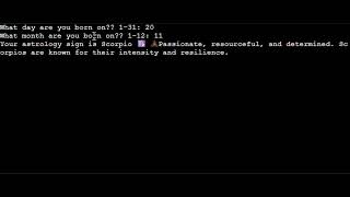 Horoscope/ zodiac Python collaborative lab