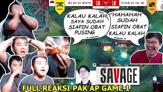 FULL REAKSI PAK AP LIAT RRQ VS FONIC DI GAME 1 X MAS ADE set1awanade