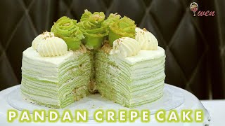 斑斓千层蛋糕 |免烤食谱 How To Make Pandan Crepe Cake | No Bake Recipe