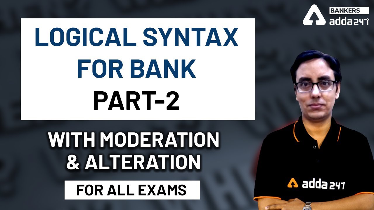 English For All Bank Exams 2020 | Logical Syntax With Moderation And ...