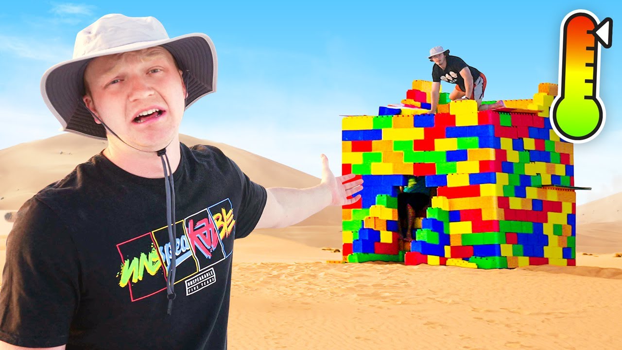 Surviving 24 Hours in Desert Lego House