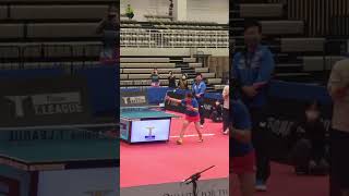 長﨑美柚選手、そのサービスは何回転ですか？ #shorts #short #卓球 #tabletennis #sport #sports #athlete #スポーツ