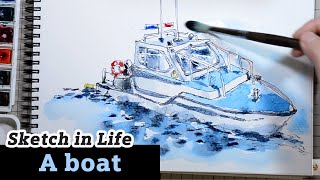 〔Sketch in life 01〕新影片發佈畫一隻船｜Sketch a boat in watercolor