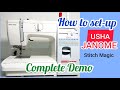 How to setup Usha Janome stitch magic Sewing Machine - Complete Demo||Sewing Machine setup demo||