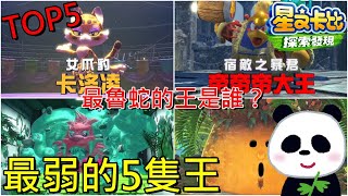 【星之卡比 探索發現】最弱的5隻王排行榜你知道最魯蛇是誰嗎？ TOP5 Weakest【地方熊貓】星のカービィ ディスカバリー Kirby and the Forgotten Land