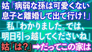 【スカッとする話】義母「病弱な孫は可愛くない！今すぐ出て行け」同居の私に離婚届を突きつけて来た→私「わかりました。では明日引っ越してくださいね」義母「は？」実は...