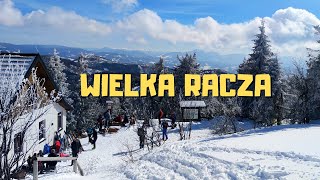 Wielka Racza z Rycerki Górnej, żółty szlak - widok na Tatry i Małą Fatrę | śląskie podróże z dziećmi