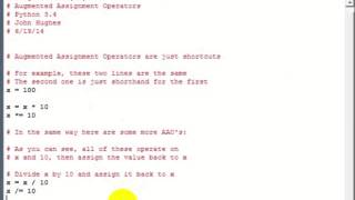 Python 3 Programming Tutorial [11] Augmented Assignment Operators