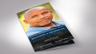 Blue Rock Trifold Funeral Program Canva Template | Print Size 11x8.5 in by Godserv Designs