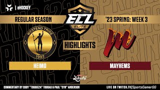 ECL Elite Spring '23 HIGHLIGHTS | Hiemo vs. Mayhems - NHL 23 EASHL 6s Gameplay
