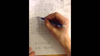 Longest common subsequence algorithm -- example