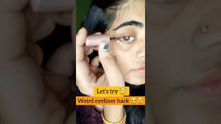 Trying viral winged eyeliner hack with tep 😲😱 #shorts #hack #eyliner #makeup