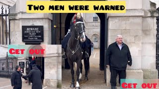 Two men were warned. When they disrespected the rules