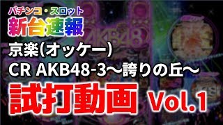 パチンコ新台「CR AKB48 3～誇りの丘～＠京楽(オッケー) 」実機試打動画 vol.1