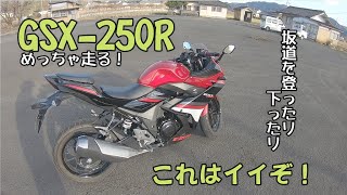 【モトブログ】スズキGSX-250Rで坂道を登ったり下ったりしてみた！250ccだけど、めっちゃ走るぞ！ GSX250Rの加速やエンブレをご覧ください！【TS-GARAGE】