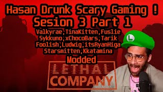 Hasan Plays Huge DRUNK Modded Lobby Lethal Company Part 1 ! | HasanAbi Gaming ft Many Awesome Gamers