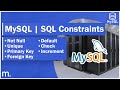 Constraints in SQL - MySQL Tutorial #8