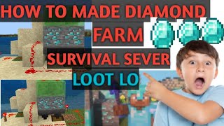 HOW TO MADE DIAMOND FARM IN SURVIVAL SERVER TIPS AND TRICKS LOOT LO@triggeredinsaan@GamerFleet