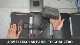 FlexSolar 40W foldable solar panel  make custom XT60 - 8mm DC input cable for Goal Zero  power bank