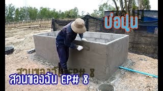 My Garden EP#8 ทำบ่อปูนเลี้ยงปลาบ่อที่ 1 / How to build a fish pond  No.1