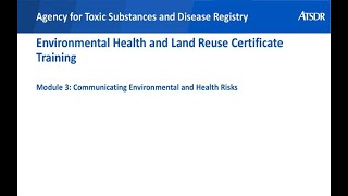Module 3: Communicating Environmental and Health Risks