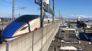 新幹線つるぎ719号E7系 車窓 新高岡→金沢/ 北陸新幹線 新高岡1426発